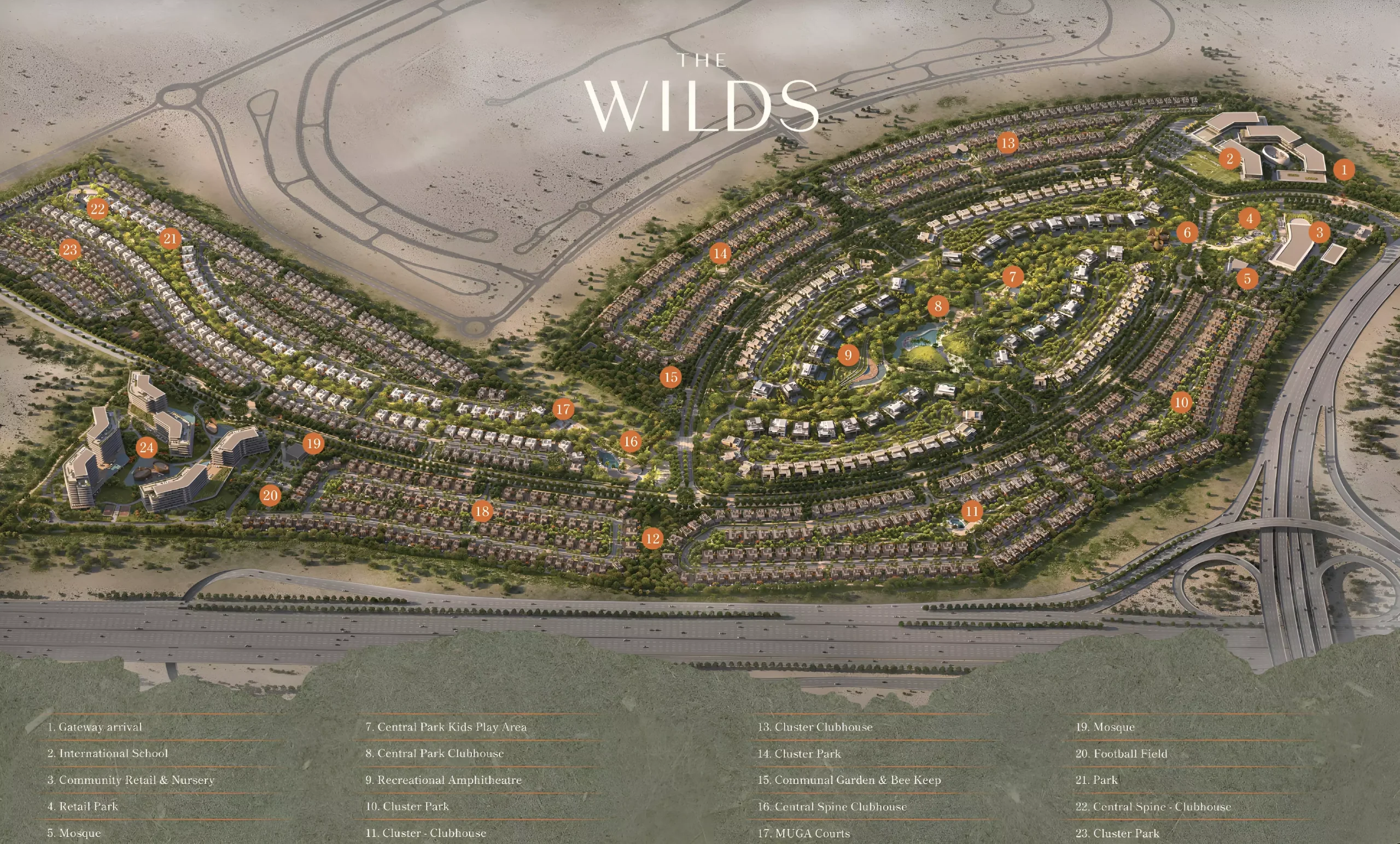 Master plan of The Wilds by Aldar, showing the Cassia Villas plots within the wider community layout